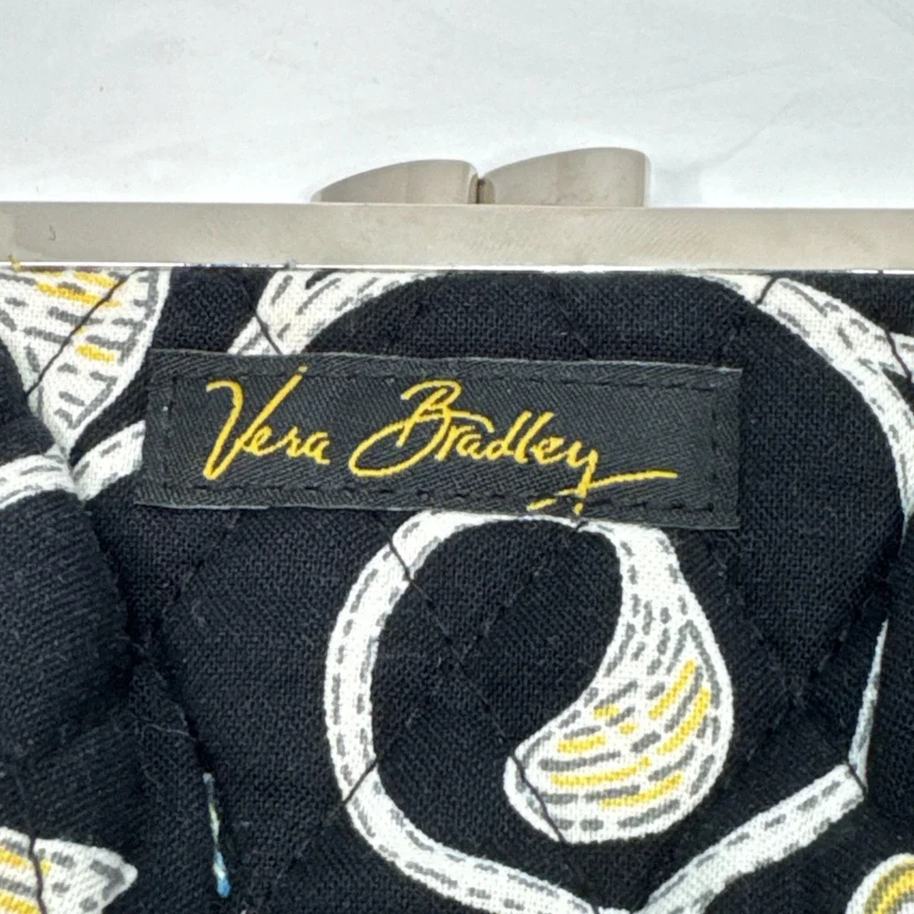 Vera Bradley Kisslock Coin Purse Black Floral, 4